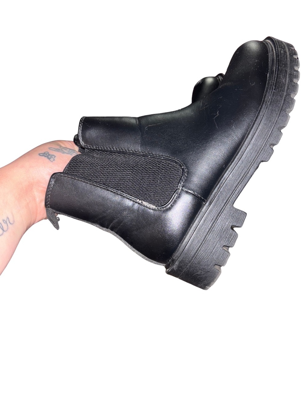 Classic Black Chelsea Lug Sole Boot - Women
